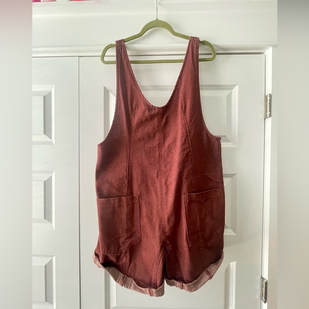 BN burgundy overalls